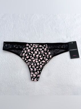 Vintage Emporio Armani Floral Lace Gardenia Thong NWT Deadstock Lingerie Y2K